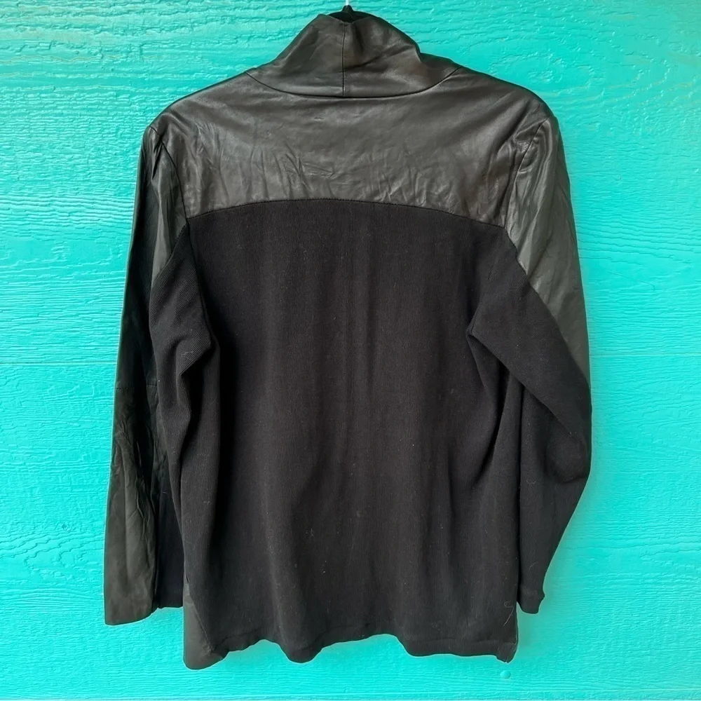 LEATHER RELIGION GOTH LIGHT PAPER DRAPED MOTO JACKET SIZE 12 BLACK